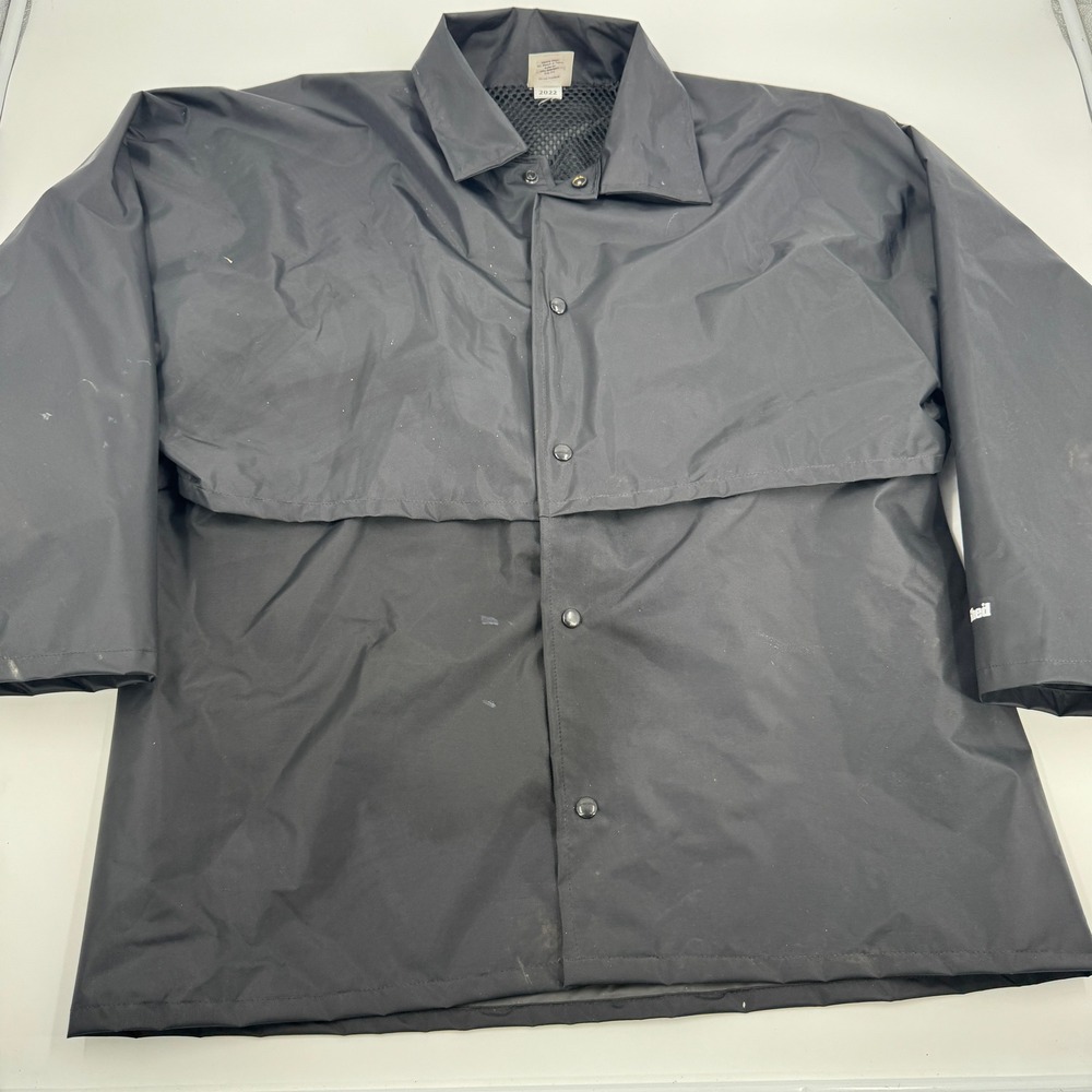 Watershed Stormcreek II Rain Jacket Mens Large Black Made in USA Snap Front